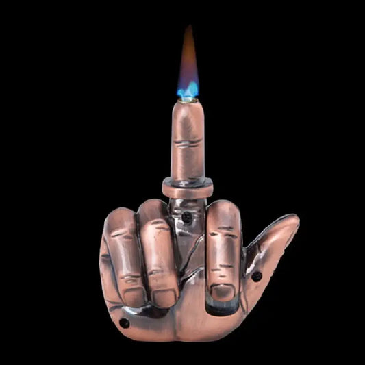 Creative Gas Middle Finger Jet Lighter Metal Refillable Butane  Lighter  "NO GAS INCLUDED"