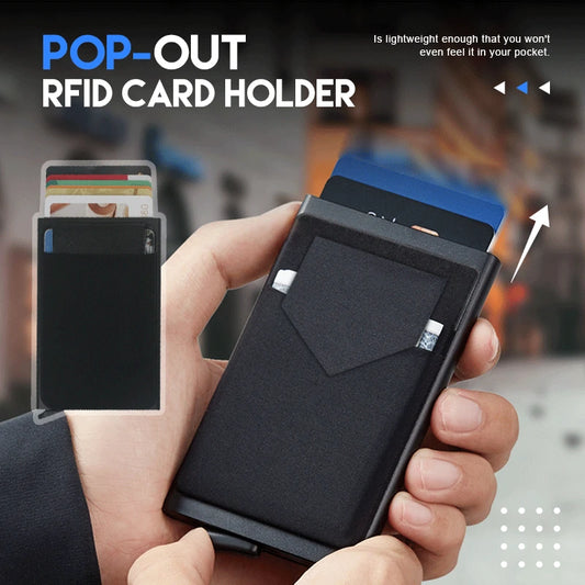 Smart Minimalist Metal Thin Pop-Up Wallet for Men and Women