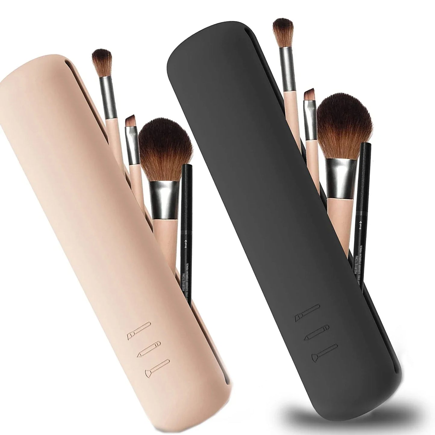 Silicone Makeup Brush Storage Bag Waterproof Travel Holder Magnetic Portable Cosmetic Bag