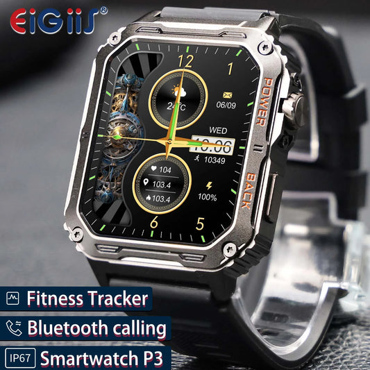 Men Sport 1.91" P3 Fitness Tracker Bluetooth Call Heart Rate  Waterproof Smart Watch